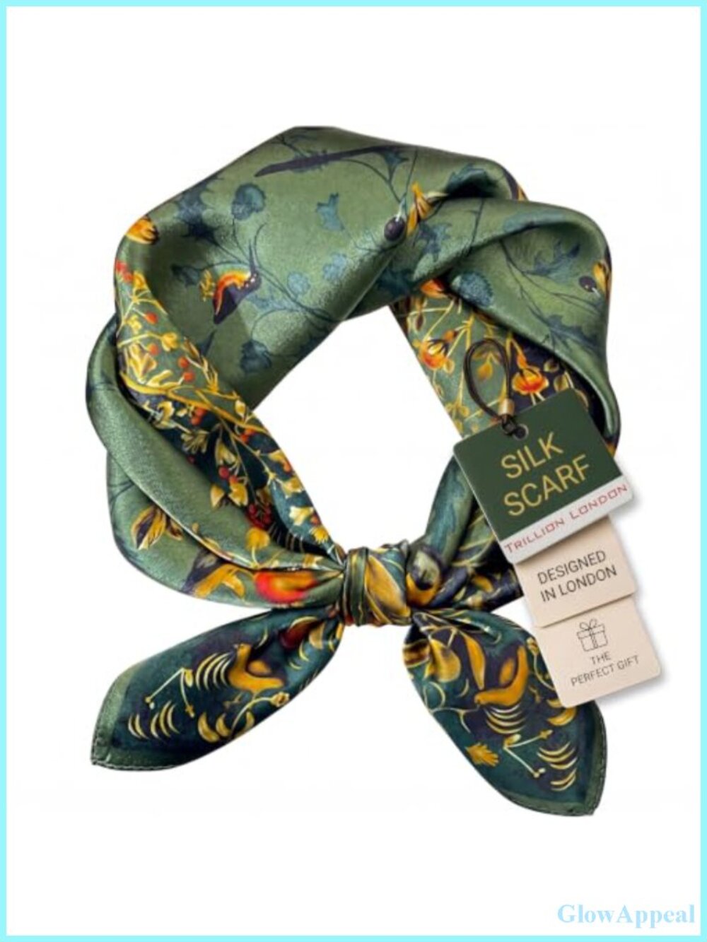 Silk Square Scarf for Women Lightweight Bandana Headscarf Neck Scarf Floral Gift
